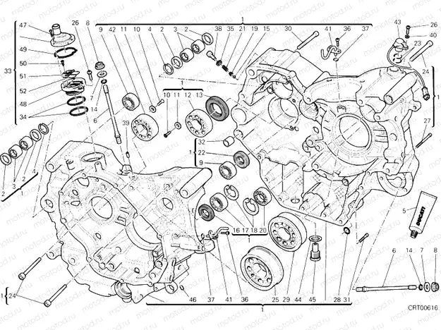 HALF-CRANKCASES PAIR » ENGINE CASE