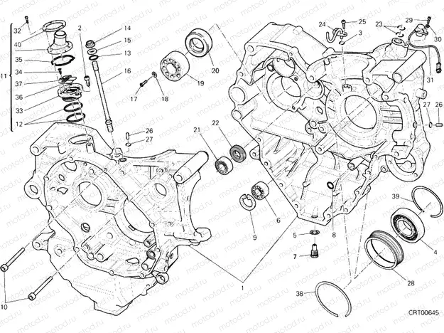 HALF-CRANKCASES PAIR » ENGINE CASE