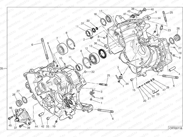 HALF-CRANKCASES PAIR [MOD:1299S 90;XST:CAL,CDN]