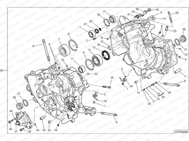 HALF-CRANKCASES PAIR [MOD:1299S;XST:AUS,EUR,FRA,JAP,TWN]