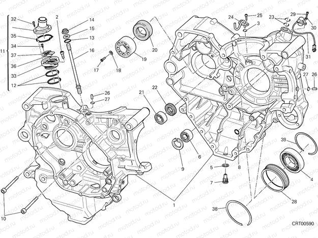 HALF-CRANKCASES PAIR [MOD:M 1200]