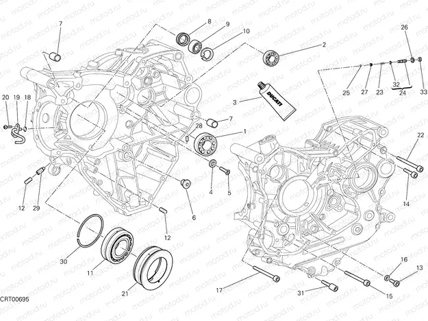 HALF-CRANKCASES PAIR [MOD:M 1200]