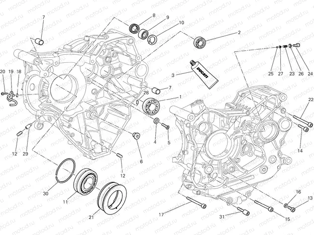 HALF-CRANKCASES PAIR [MOD:M 1200]