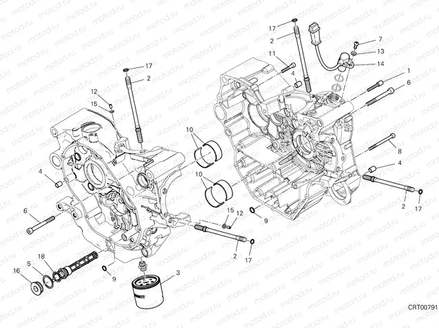 HALF-CRANKCASES PAIR [MOD:SCR11DRK]
