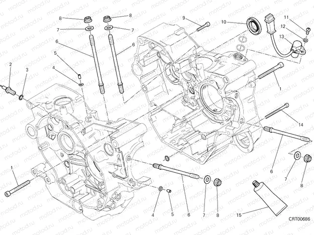 HALF-CRANKCASES PAIR [MOD:SCR800CR]
