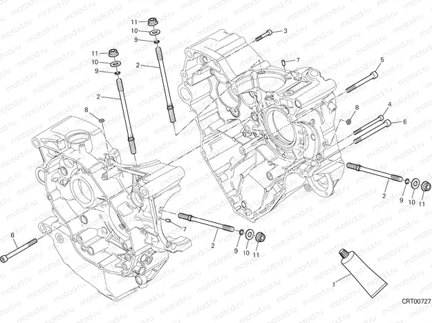 HALF-CRANKCASES PAIR [MOD:XDIAVEL]
