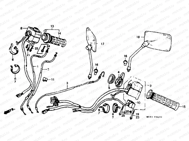 Handle lever - Switch - Cable