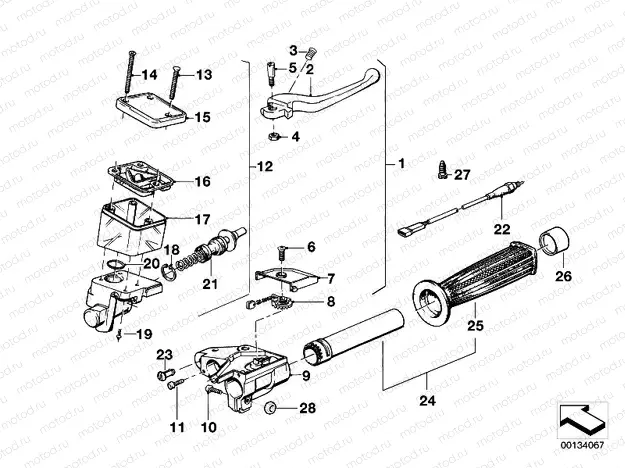 Handle unit, right