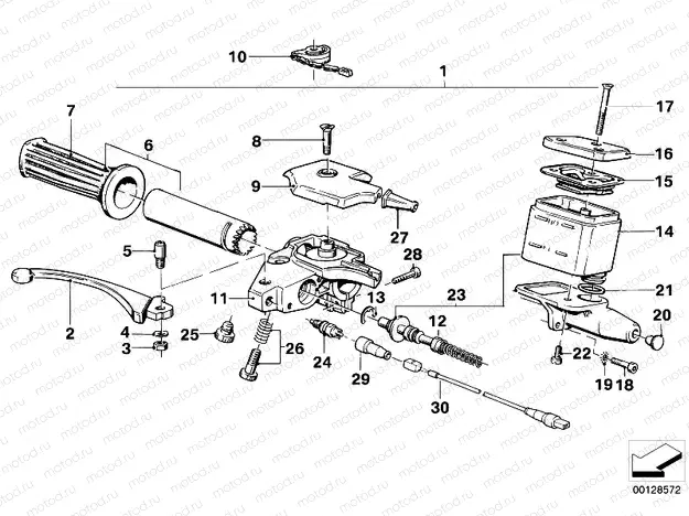 Handle unit, right