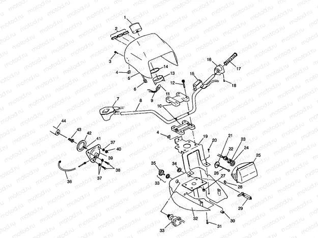 HANDLEBAR and HEADLIGHT POD (400) XPRESS 400 W969540 (4935923592B011) | HANDLEBAR and HEADLIGHT POD (400) XPRESS 400 W969540 (4935923592B011)