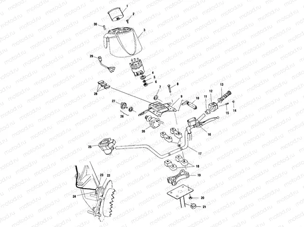 HANDLEBAR and HEADLIGHT POD - A00CK42AA (4949304930B011) | HANDLEBAR and HEADLIGHT POD - A00CK42AA (4949304930B011)