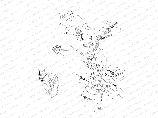 HANDLEBAR and HEADLIGHT POD - A01CD50AA (4964196419B013) | HANDLEBAR and HEADLIGHT POD - A01CD50AA (4964196419B013)
