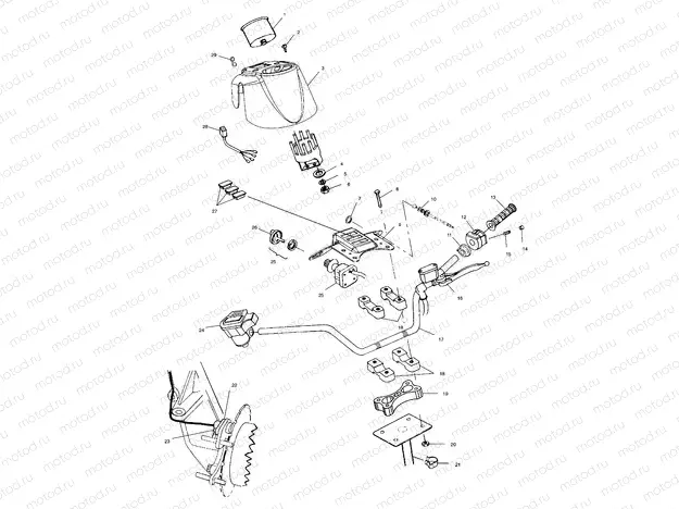HANDLEBAR and HEADLIGHT POD - A01CK42AA (4964136413B009) | HANDLEBAR and HEADLIGHT POD - A01CK42AA (4964136413B009)