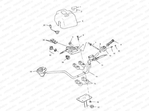 HANDLEBAR and HEADLIGHT POD - A02CK32AA (4970287028B10) | HANDLEBAR and HEADLIGHT POD - A02CK32AA (4970287028B10)