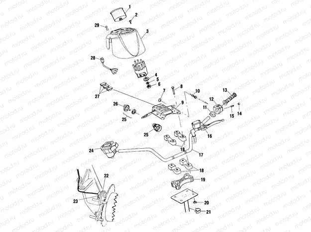 HANDLEBAR and HEADLIGHT POD - A02CK42AA/AB (4970327032B09) | HANDLEBAR and HEADLIGHT POD - A02CK42AA/AB (4970327032B09)