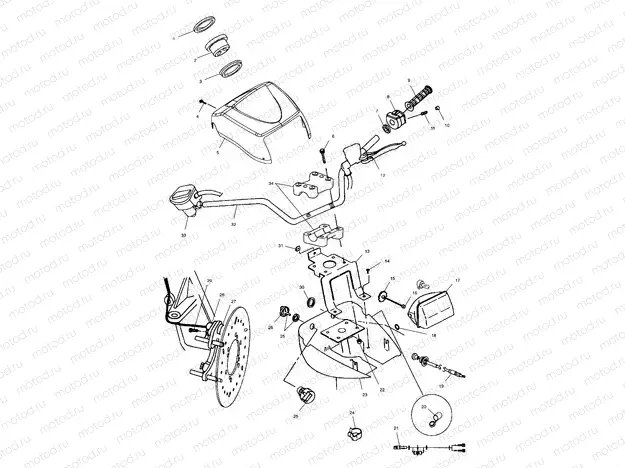 HANDLEBAR AND HEADLIGHT POD - A04CH42AA/AE/AG (4986068606C01) | HANDLEBAR AND HEADLIGHT POD - A04CH42AA/AE/AG (4986068606C01)
