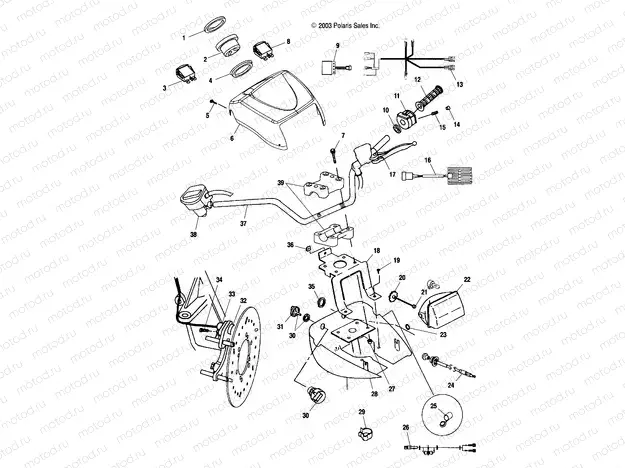 HANDLEBAR AND HEADLIGHT POD - A04CH59AF/AH/AJ/AT/AV (4986108610B13) | HANDLEBAR AND HEADLIGHT POD - A04CH59AF/AH/AJ/AT/AV (4986108610B13)