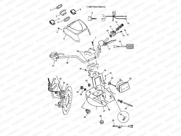 HANDLEBAR and HEADLIGHT POD - A04CH59AK/AL/AN/AQ/AW (4987318731B13) | HANDLEBAR and HEADLIGHT POD - A04CH59AK/AL/AN/AQ/AW (4987318731B13)
