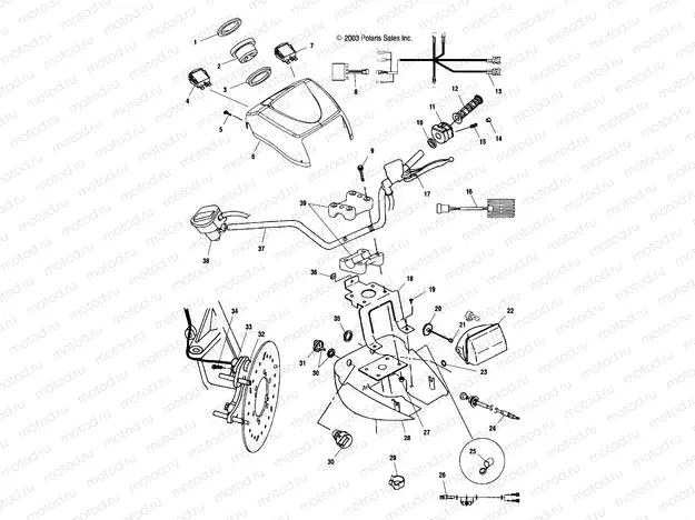 HANDLEBAR AND HEADLIGHT POD - A04CH68AC/AF/AH/AJ/AT/AV (4986128612C01) | HANDLEBAR AND HEADLIGHT POD - A04CH68AC/AF/AH/AJ/AT/AV (4986128612C01)