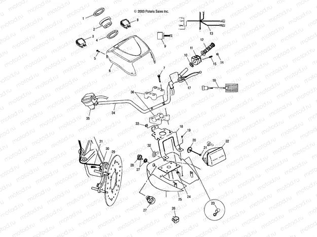 HANDLEBAR and HEADLIGHT POD - A04CH68AP/AQ/AU/CU (4987468746C01) | HANDLEBAR and HEADLIGHT POD - A04CH68AP/AQ/AU/CU (4987468746C01)