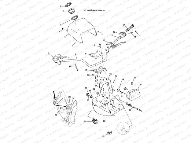 HANDLEBAR and HEADLIGHT POD - A04CL50AA (4986288628D01) | HANDLEBAR and HEADLIGHT POD - A04CL50AA (4986288628D01)