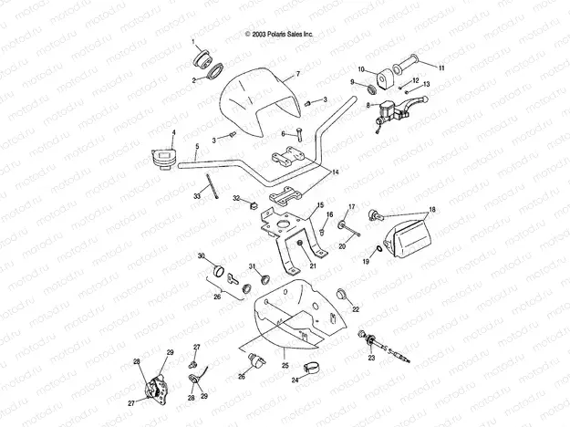 HANDLEBAR and HEADLIGHT POD - A04JD50AA/AB/CA (4985938593C05) | HANDLEBAR and HEADLIGHT POD - A04JD50AA/AB/CA (4985938593C05)