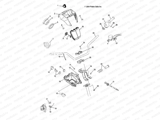 HANDLEBAR and HEADLIGHT POD - A05MH68AP (4999609960C03) | HANDLEBAR and HEADLIGHT POD - A05MH68AP (4999609960C03)