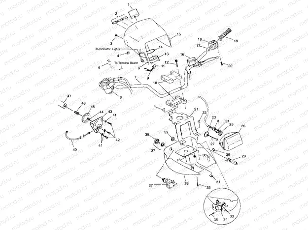 HANDLEBAR and HEADLIGHT POD - W98CH50A (4945714571b013) | HANDLEBAR and HEADLIGHT POD - W98CH50A (4945714571b013)