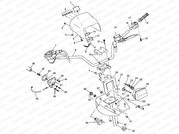 HANDLEBAR and HEADLIGHT POD XPLORER 400L W98CC38C (4945414541B011) | HANDLEBAR and HEADLIGHT POD XPLORER 400L W98CC38C (4945414541B011)