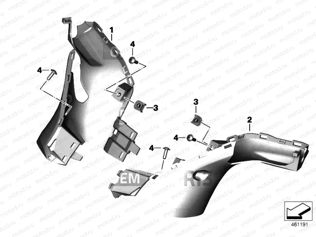 Handlebar cover, bottom