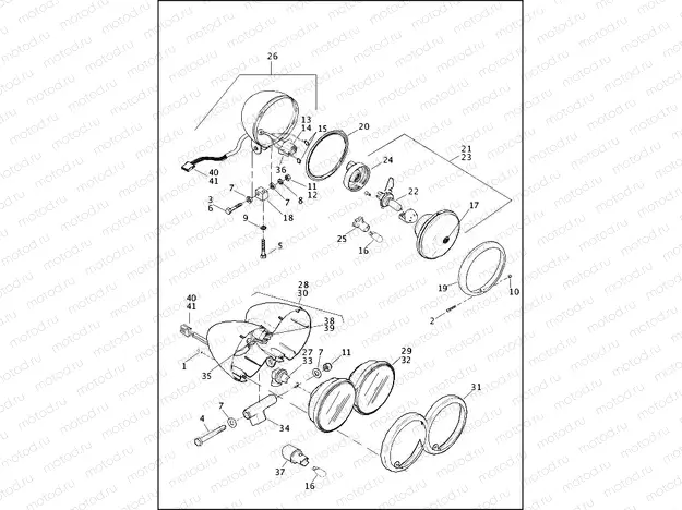 HEADLAMP - ALL MODELS EXCEPT FLD (1 OF 2)