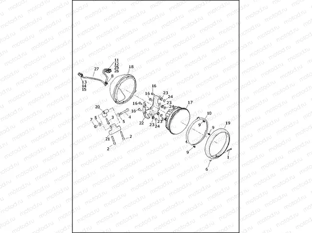HEADLAMP - FLDE, FLHC, FLHCS, FLSB, FLSL