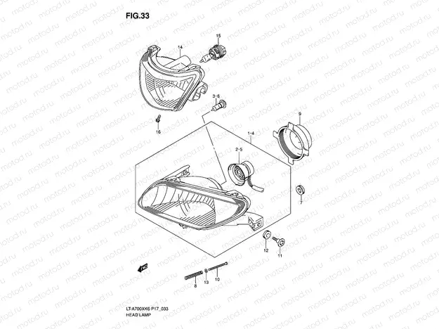 HEADLAMP (MODEL K6 ~F.NO.5SAAP41A 6711000)