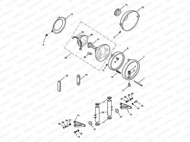 Headlight Assembly - Bonneville