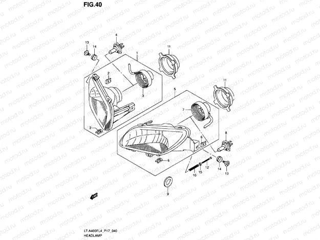 HEADLIGHT (LT-A400FL4 P17)