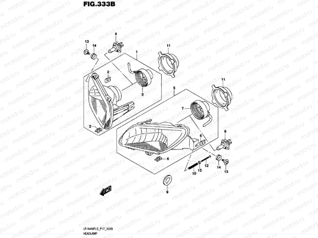HEADLIGHT (LT-A400FZL5 P17)