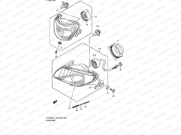 HEADLIGHT (LT-A750XL1 P33)