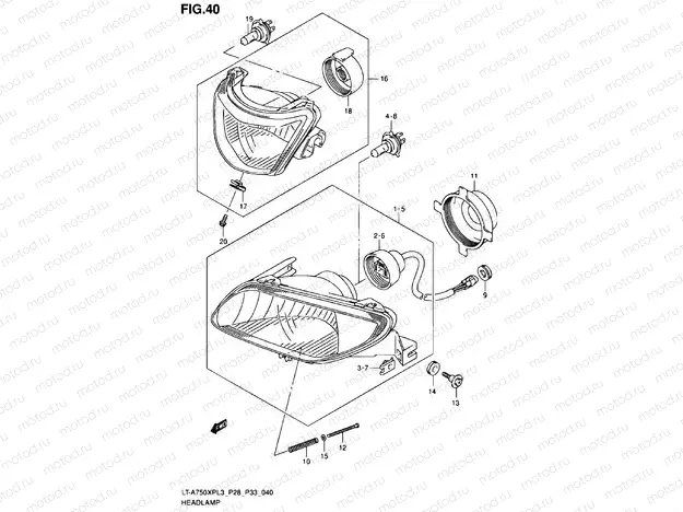 HEADLIGHT (LT-A750XPL3 P33)