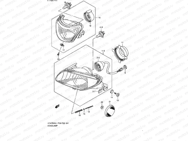 HEADLIGHT (LT-A750XZL1 P28)
