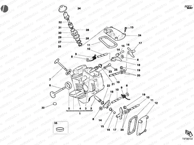 HORIZONTAL CYLINDER HEAD » VALVE DRIVE
