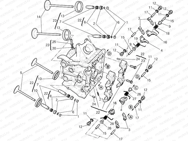 HORIZONTAL CYLINDER HEAD » VALVE DRIVE