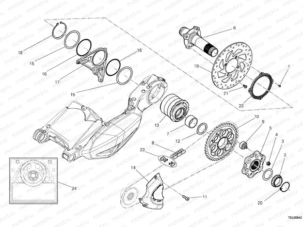 HUB, REAR WHEEL [MOD:DVLC]