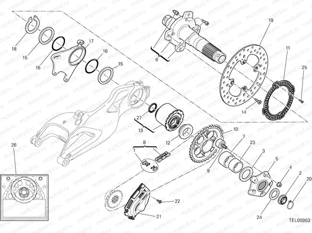 HUB, REAR WHEEL [MOD:HYM 939]