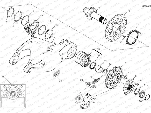 HUB, REAR WHEEL [MOD:MS1200PP]
