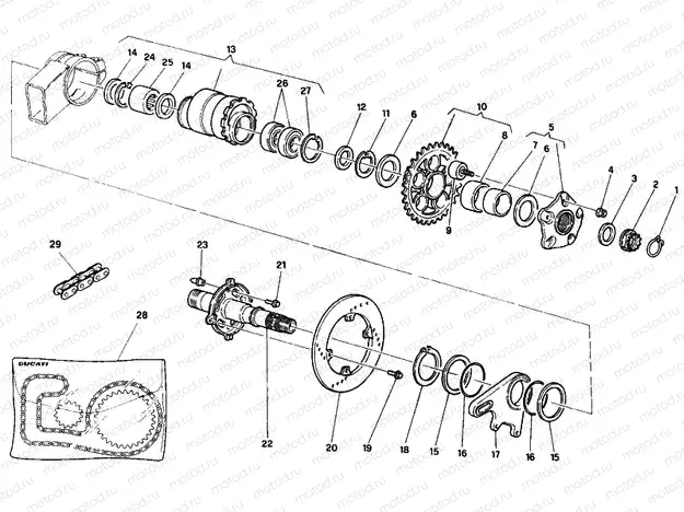 HUB, REAR WHEEL » REAR WHEEL