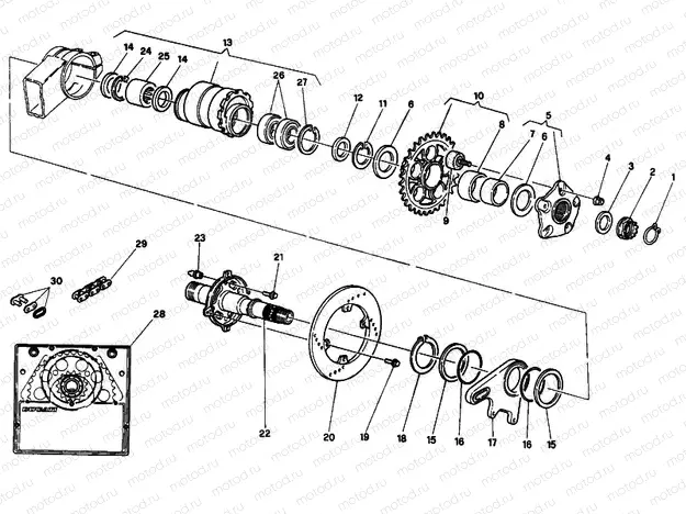 HUB, REAR WHEEL » REAR WHEEL