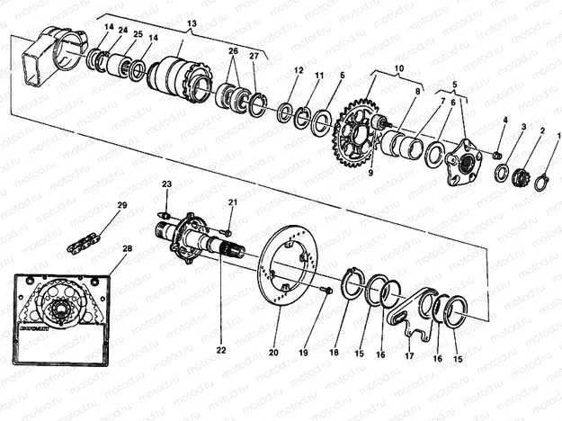 HUB, REAR WHEEL » REAR WHEEL