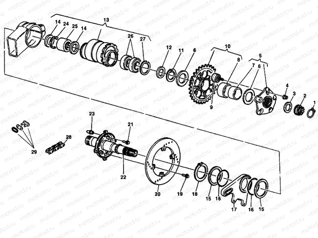 HUB, REAR WHEEL » REAR WHEEL