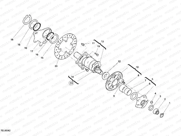 HUB, REAR WHEEL » REAR WHEEL