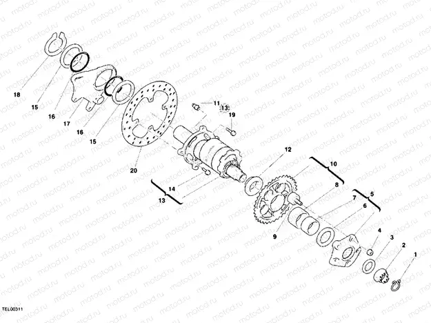 HUB, REAR WHEEL » REAR WHEEL